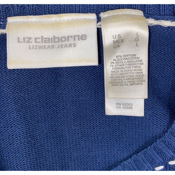 LizWear petite sweater Smoky Blue Size S Long sleeve Fairisle pattern - Picture 9 of 10